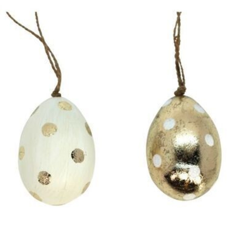 Acrylic Gold White Polkadot Decoration By Gisela Graham